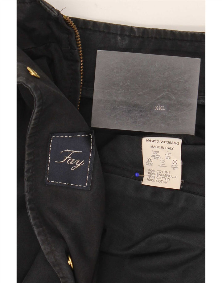 Fay Womens Utility Jacket UK 22 2XL Sort Bomuld
