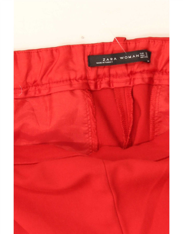 Zara Dame Slim Casual Bukser Små W26 L26 Rød