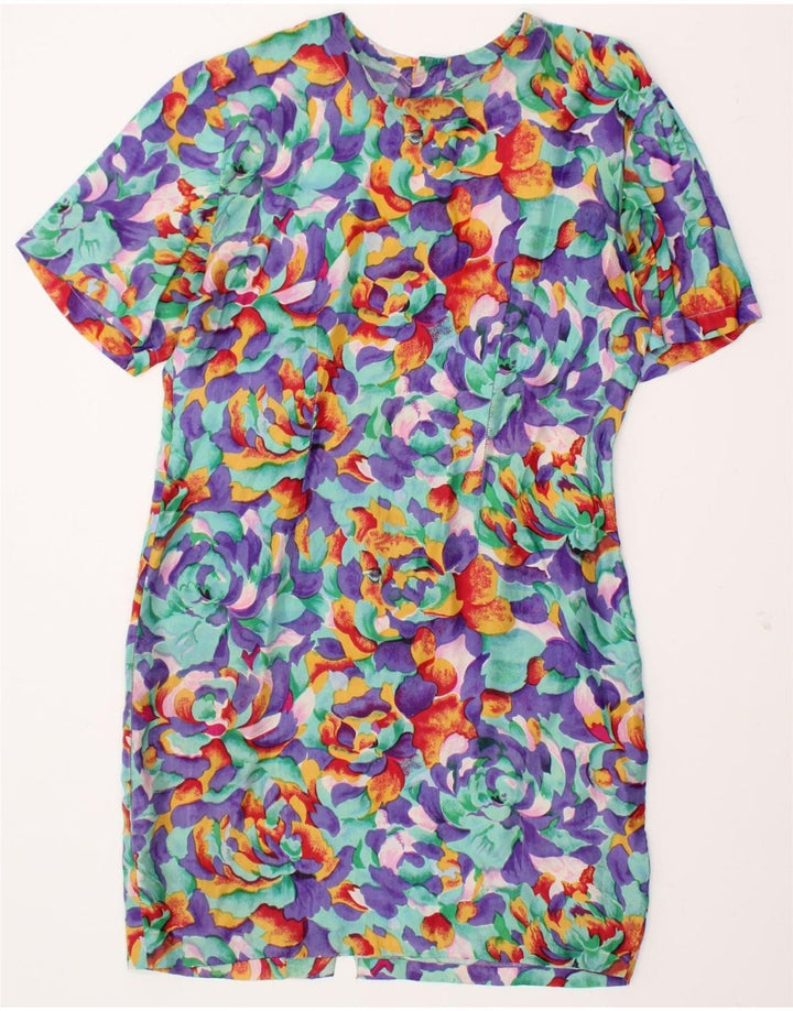 VINTAGE Womens Sheath Dress UK 16 Large Multicoloured Floral Vintage Vintage and Second-Hand Vintage from Messina Hembry 