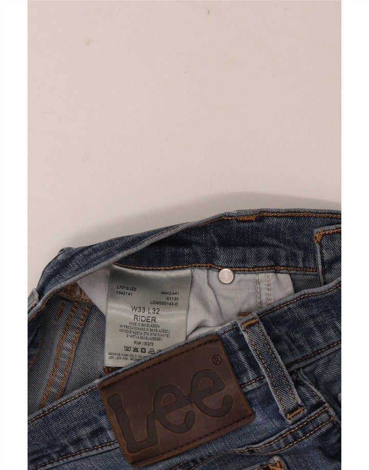 Lee Herre Rider Slim Jeans W33 L32 Blå Bomuld