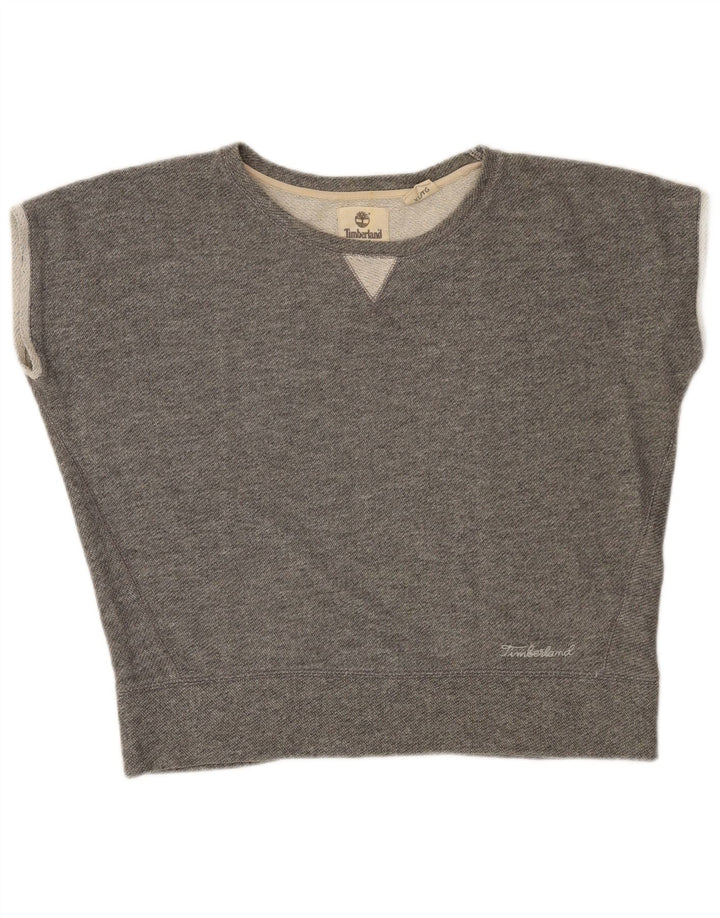 TIMBERLAND Womens Oversized Short Sleeve Sweatshirt Jumper UK 18 XL Grey