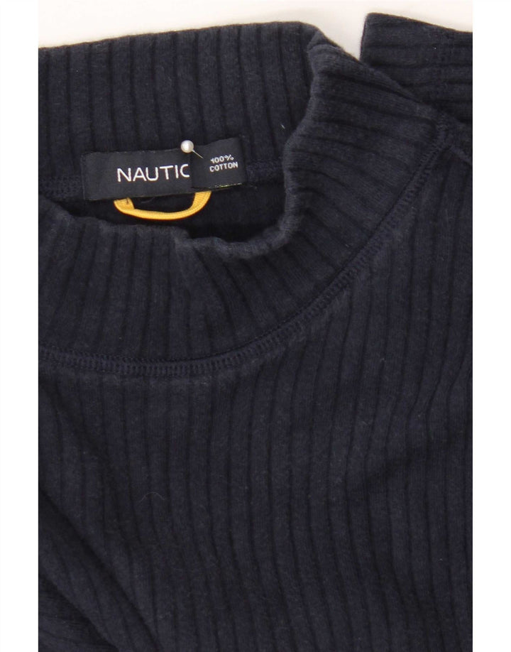 Nautica Herre Top Langærmet Medium Navy Blue Colourblock Bomuld