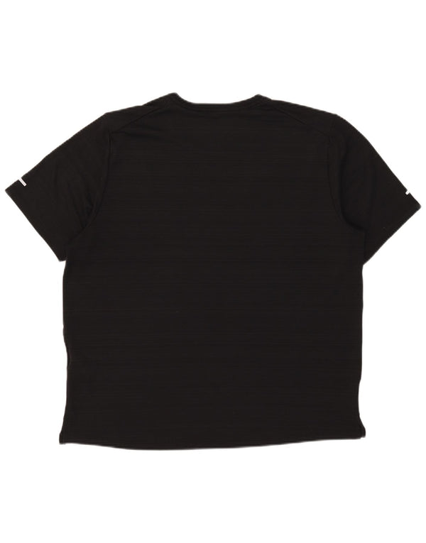 Nike Dri Fit T-shirt top til mænd, stor sort nålestribet polyester