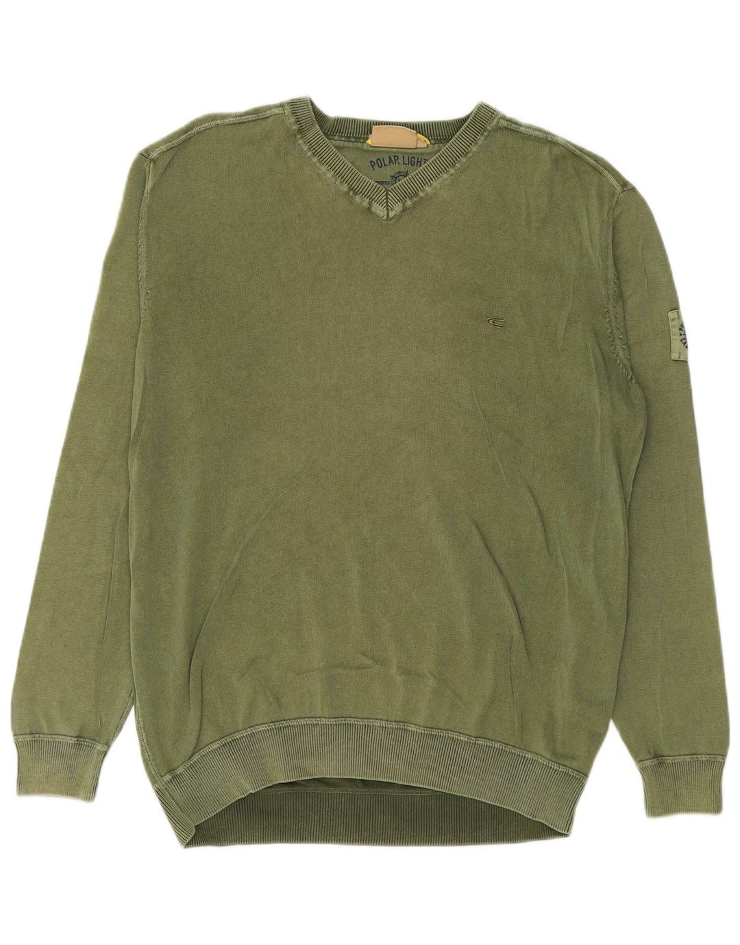 CAMEL ACTIVE Herre V-hals sweater Stor Khaki Bomuld