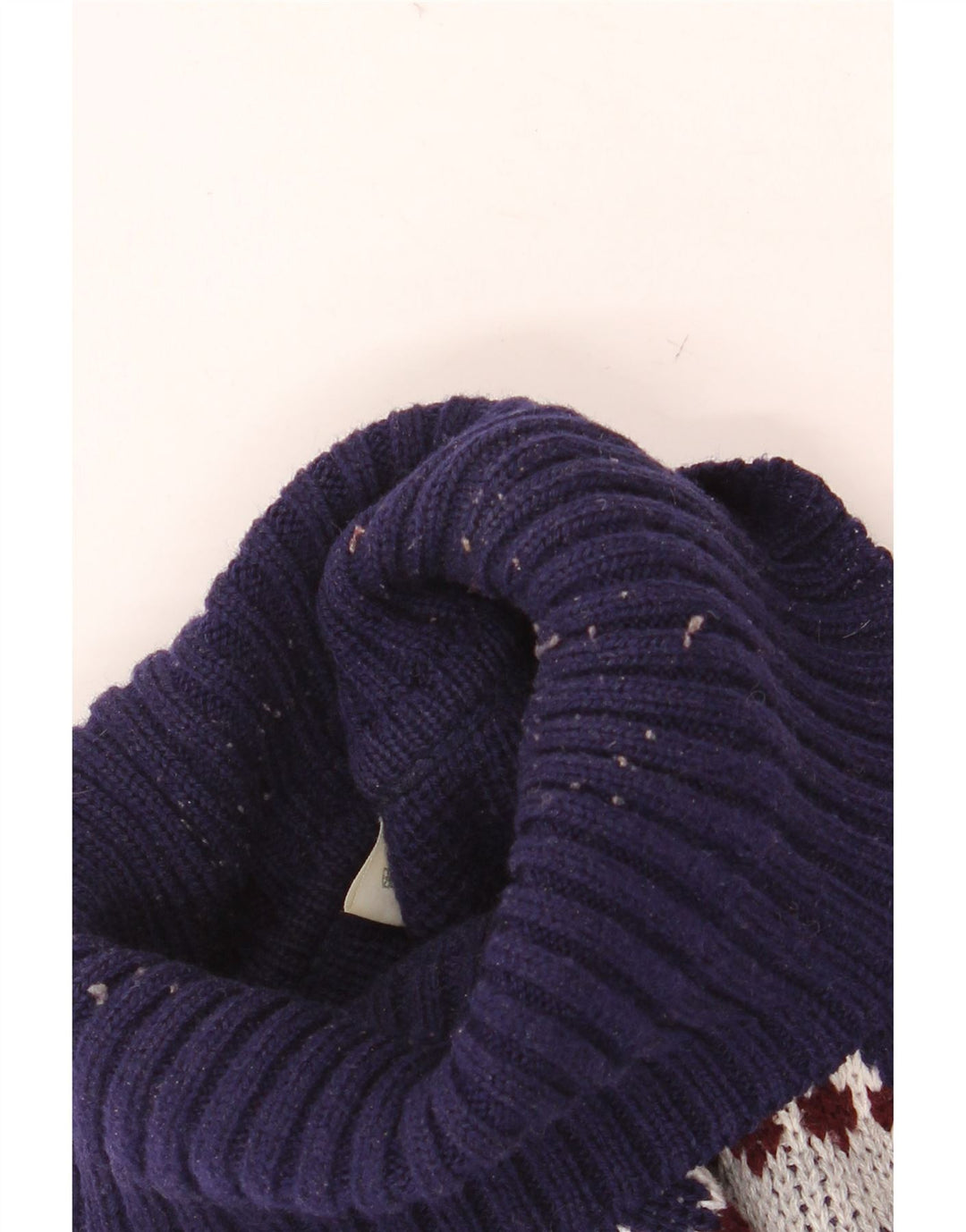 VINTAGE Herre rullehals sweater IT 52/54 Large Grey Fair Isle