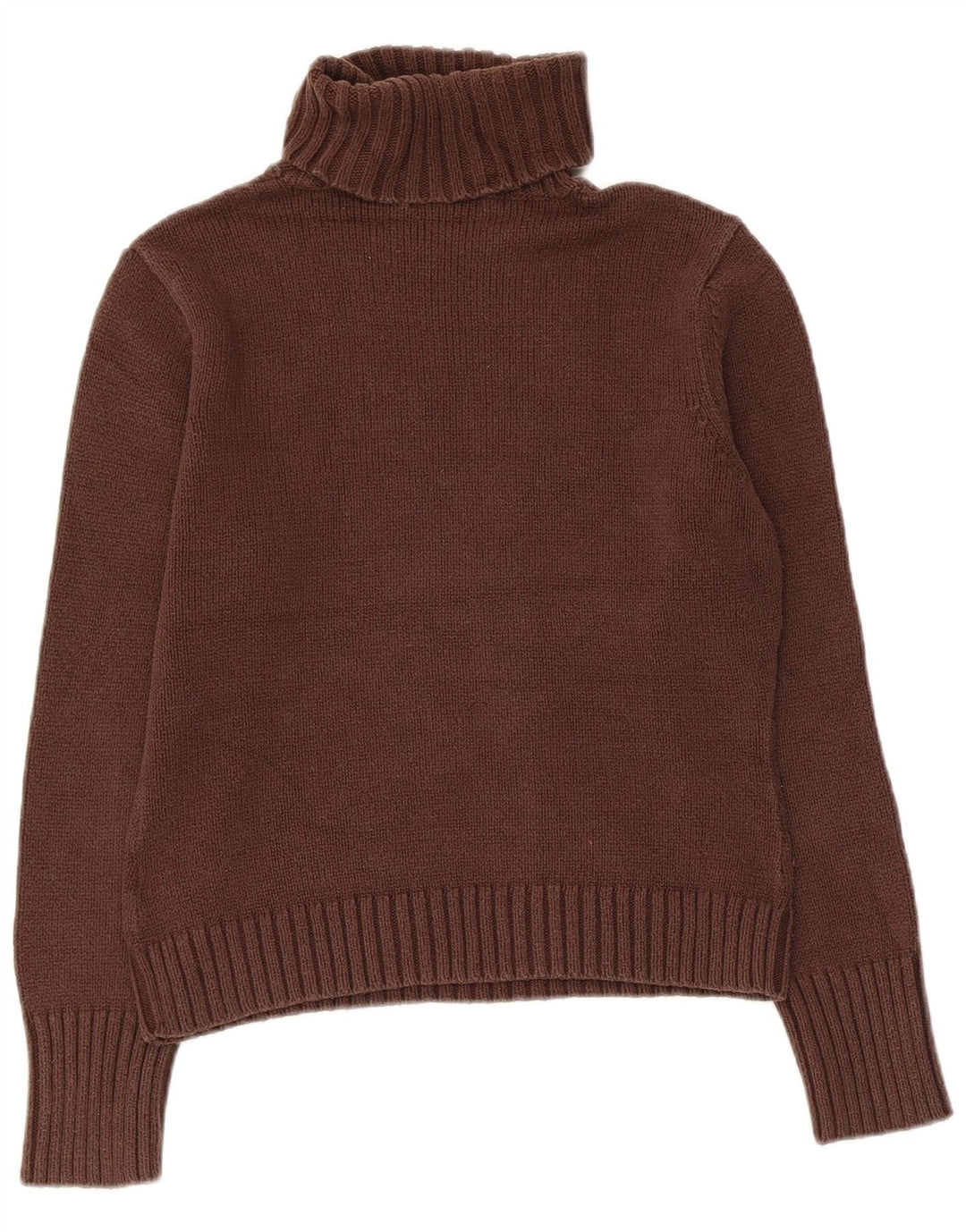 Marks & Spencer Dame Crop Roll Neck Jumper Sweater UK 12 Medium Brown
