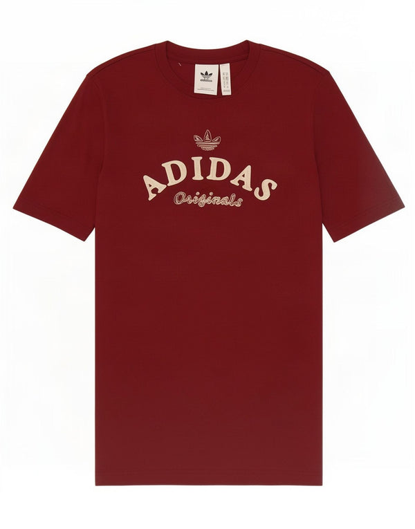 Adidas Herre grafisk T-shirt Top Medium Bourgogne bomuld