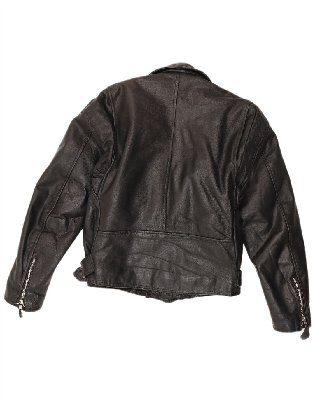 Vintage Herre Læder Biker Jacket IT 44 XS Sort