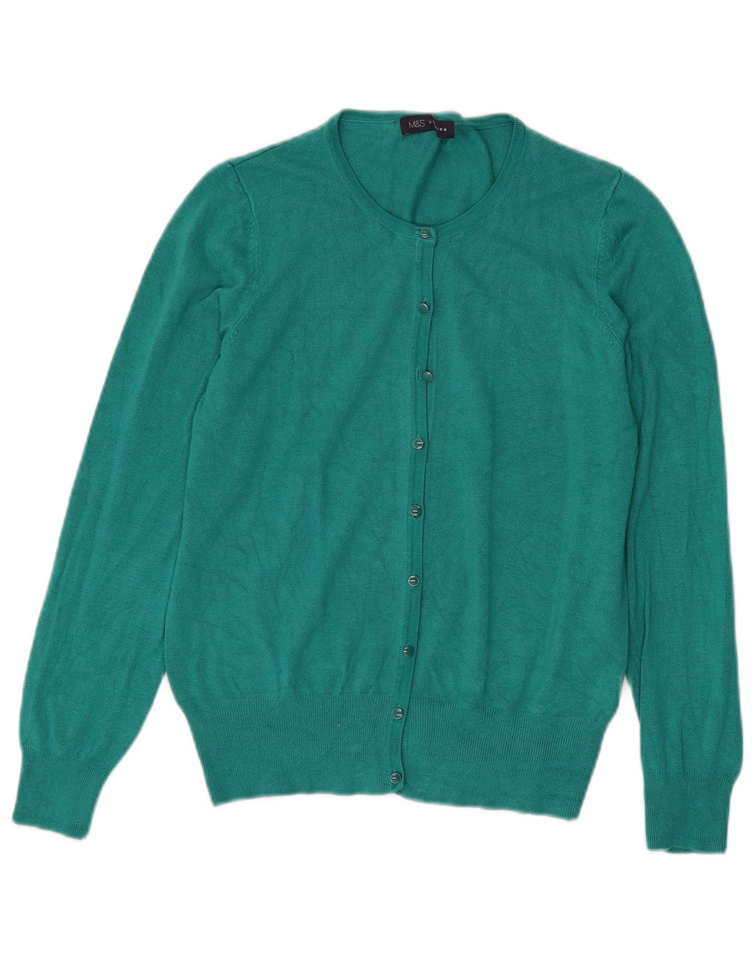 Marks & Spencer Dame Cardigan Sweater UK 12 Medium Green Viscose