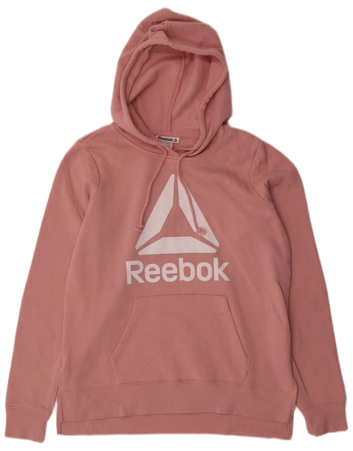 REEBOK Grafisk hættetrøje til kvinder UK 14 Medium Pink Bomuld