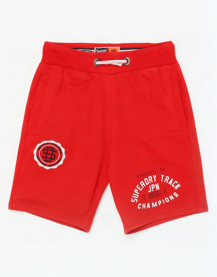 Superdry grafiske sportsshorts til mænd XS rød bomuld