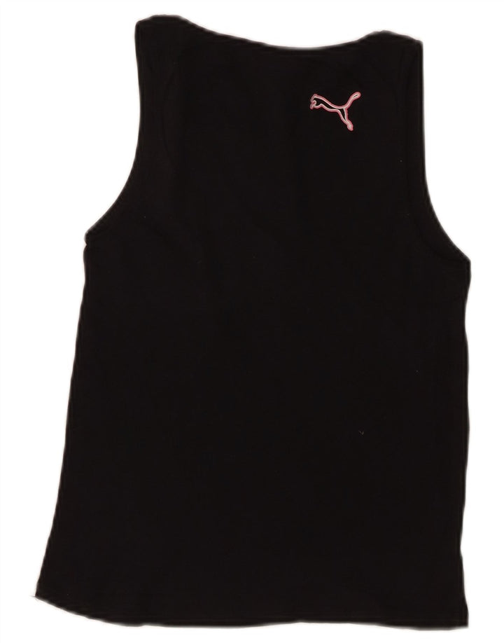 PUMA Womens Vest Top UK 10 Small  Black Cotton
