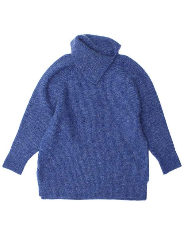 Monsoon Dame Roll Neck Jumper Sweater UK 10 Small Blue Acryl