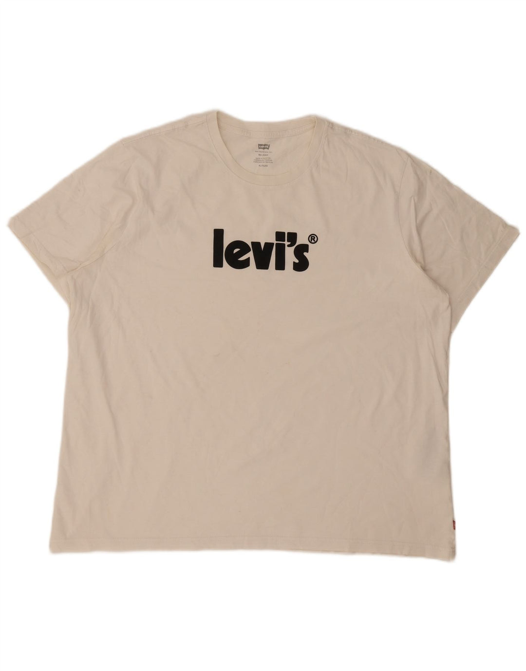 Levi's Herre afslappet grafisk T-shirt top XL hvid bomuld