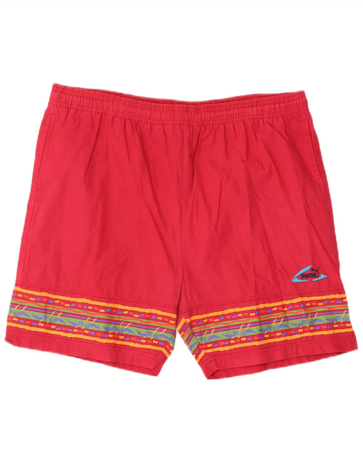 Puma Herre Sportshorts Store Røde Geometriske Bomuld