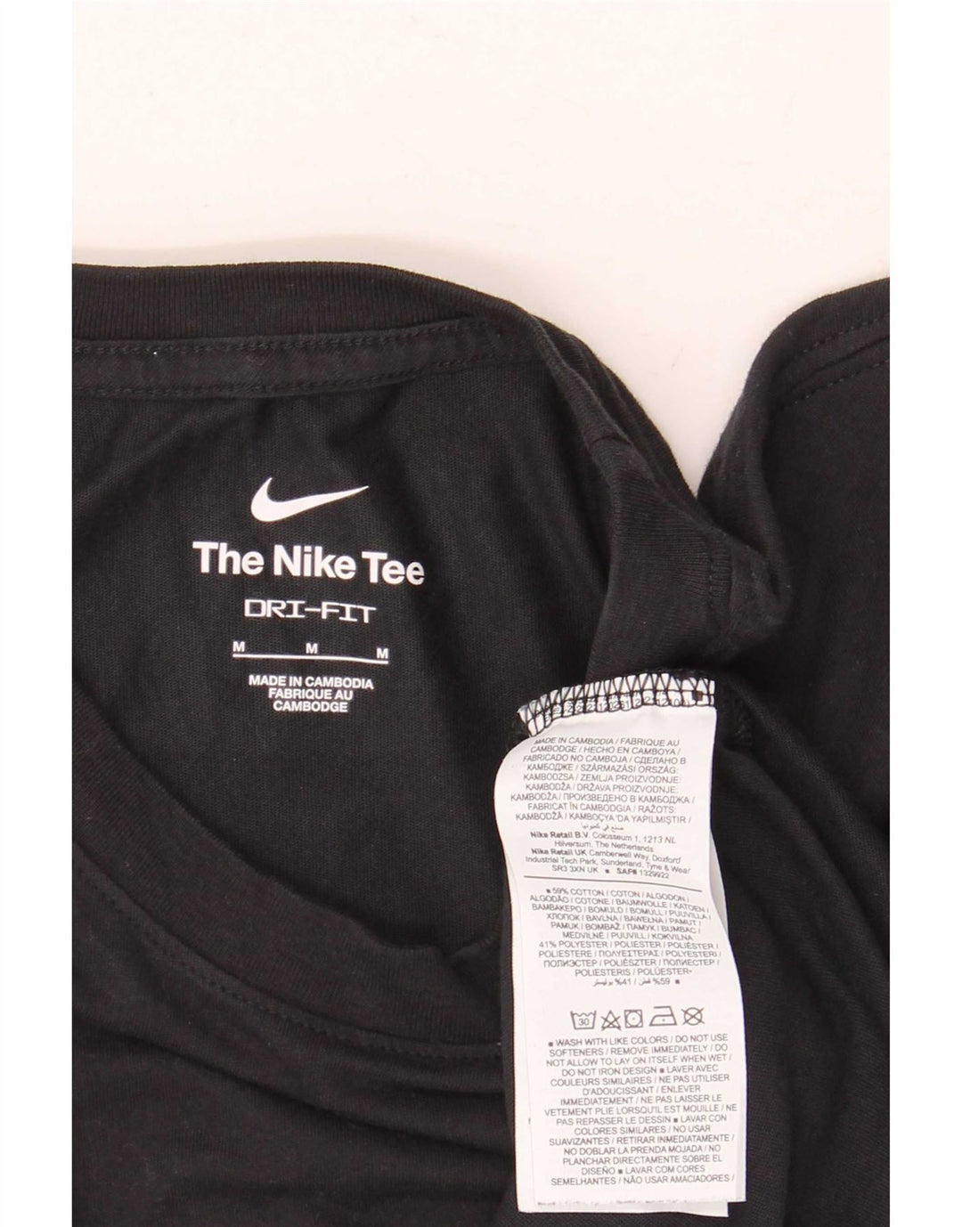Nike Herre Dri Fit grafisk T-shirt Top Medium Sort Bomuld