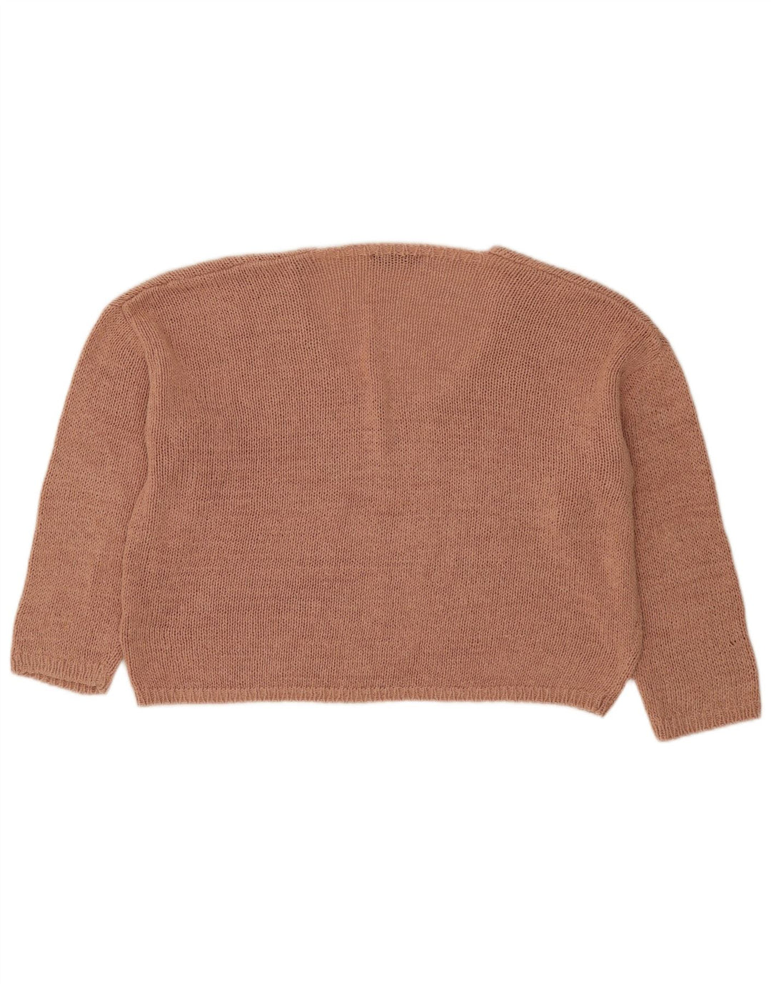 Zara Womens Crop Oversized V-hals sweater UK 14 Medium Brown Akryl