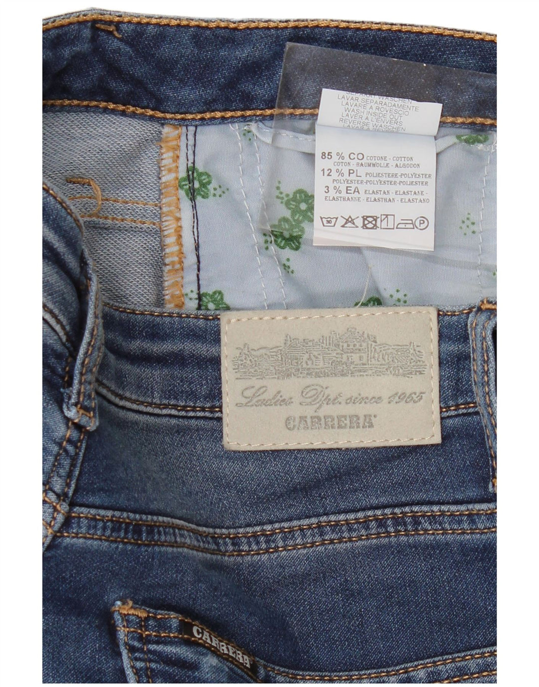 Carrera Dame Crop Slim Jeans W30 L25 Marineblå Bomuld