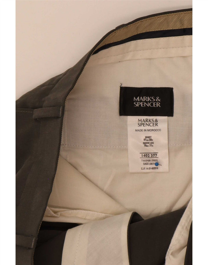 Marks & Spencer Herre Pegged Suit Bukser W38 L31 Grå Lyocell