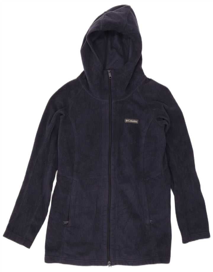 Columbia dame fleecejakke med hætte UK 14 Mellem marineblå polyester