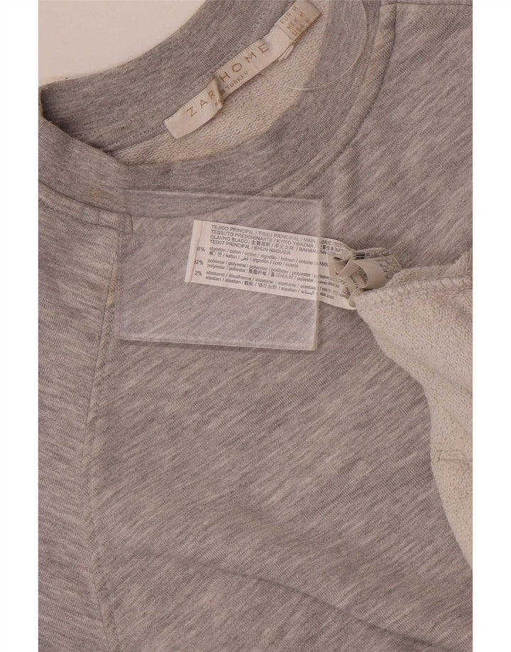 Zara Dame Oversized Sweatshirt Jumper UK 14 Medium Grey Bomuld