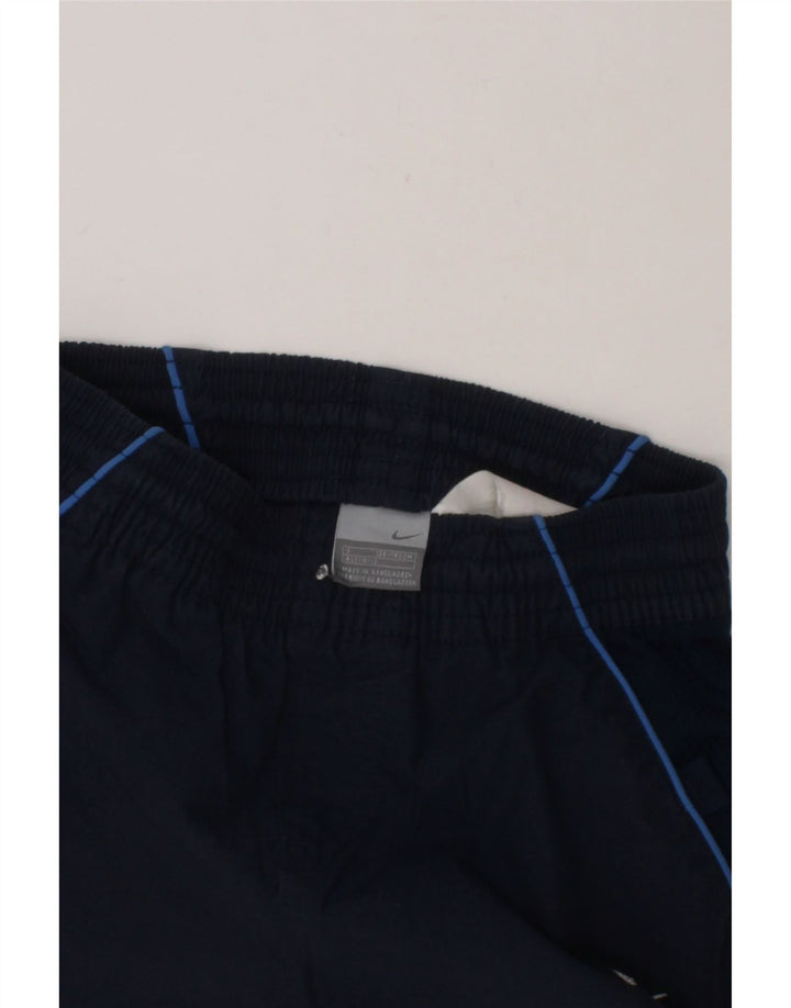 NIKE Boys Sport Shorts 8-9 Years  Navy Blue Colourblock Polyester Vintage Nike and Second-Hand Nike from Messina Hembry 