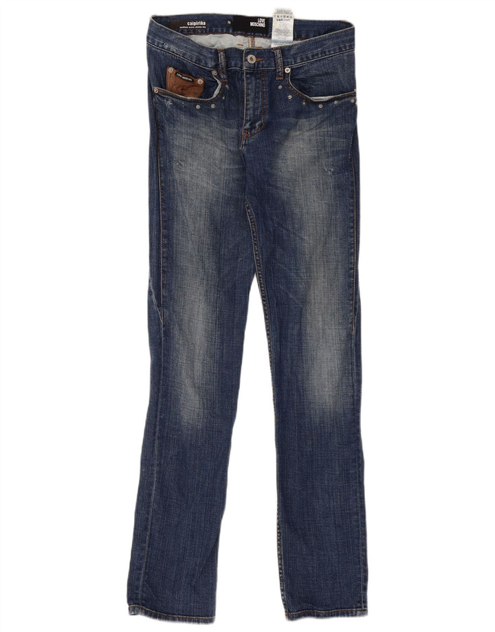 MOSCHINO Dame Skinny Jeans W30 L33 Blå Bomuld
