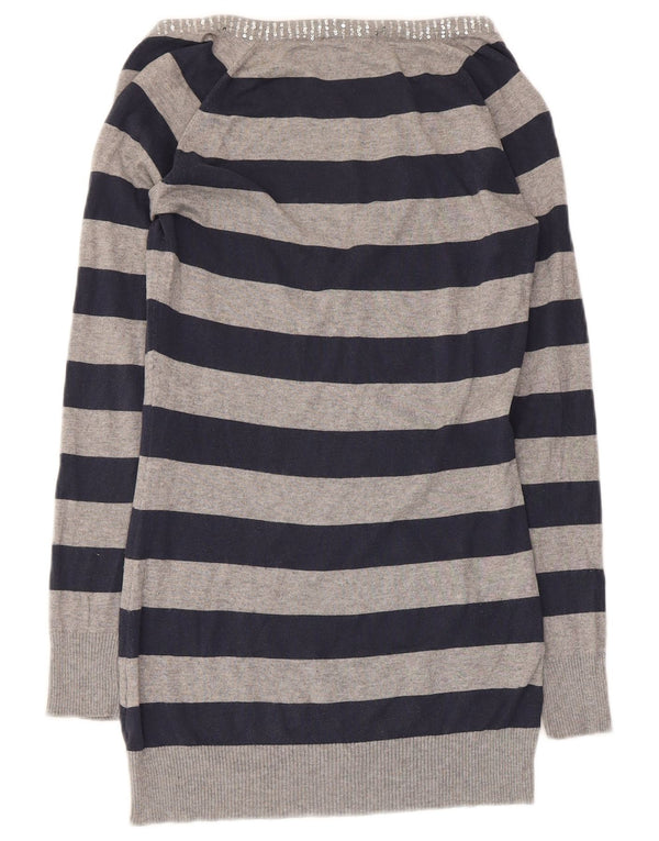 Max & Co. Dame V-hals sweater UK 10 Small Grå Stribet