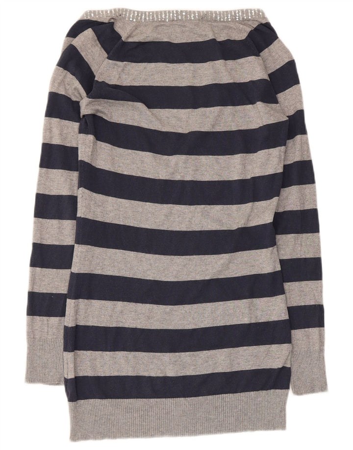 Max & Co. Dame V-hals sweater UK 10 Small Grå Stribet