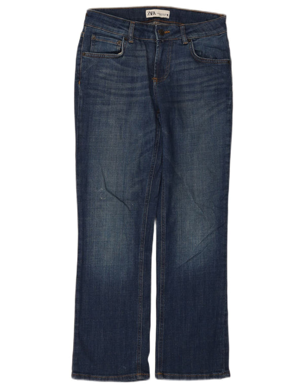Zara Dame Bootcut Jeans EU 38 Small W28 L27 Marineblå Bomuld
