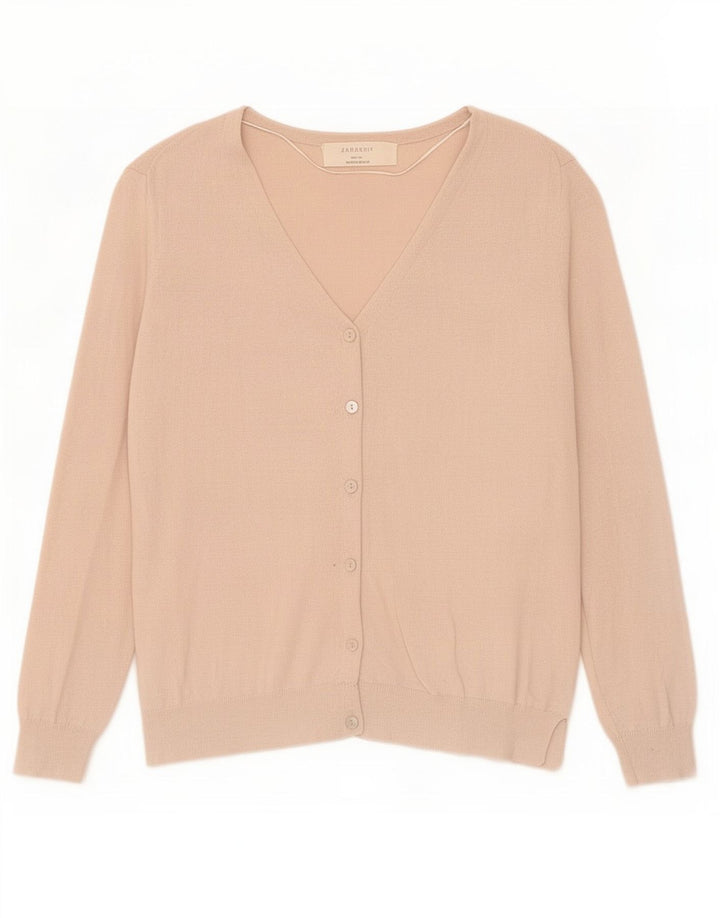 Zara Dame Cardigan Sweater UK 12 Medium Beige