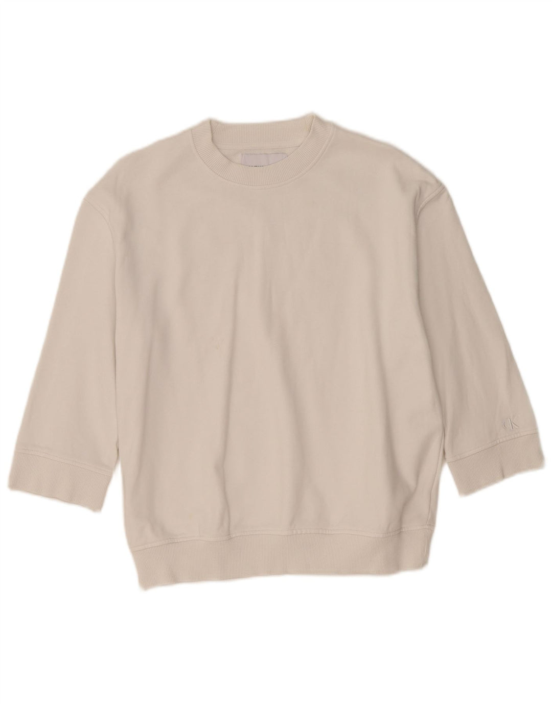 Calvin Klein Jeans 3/4 ærmet sweatshirt til kvinder UK 14 Medium White