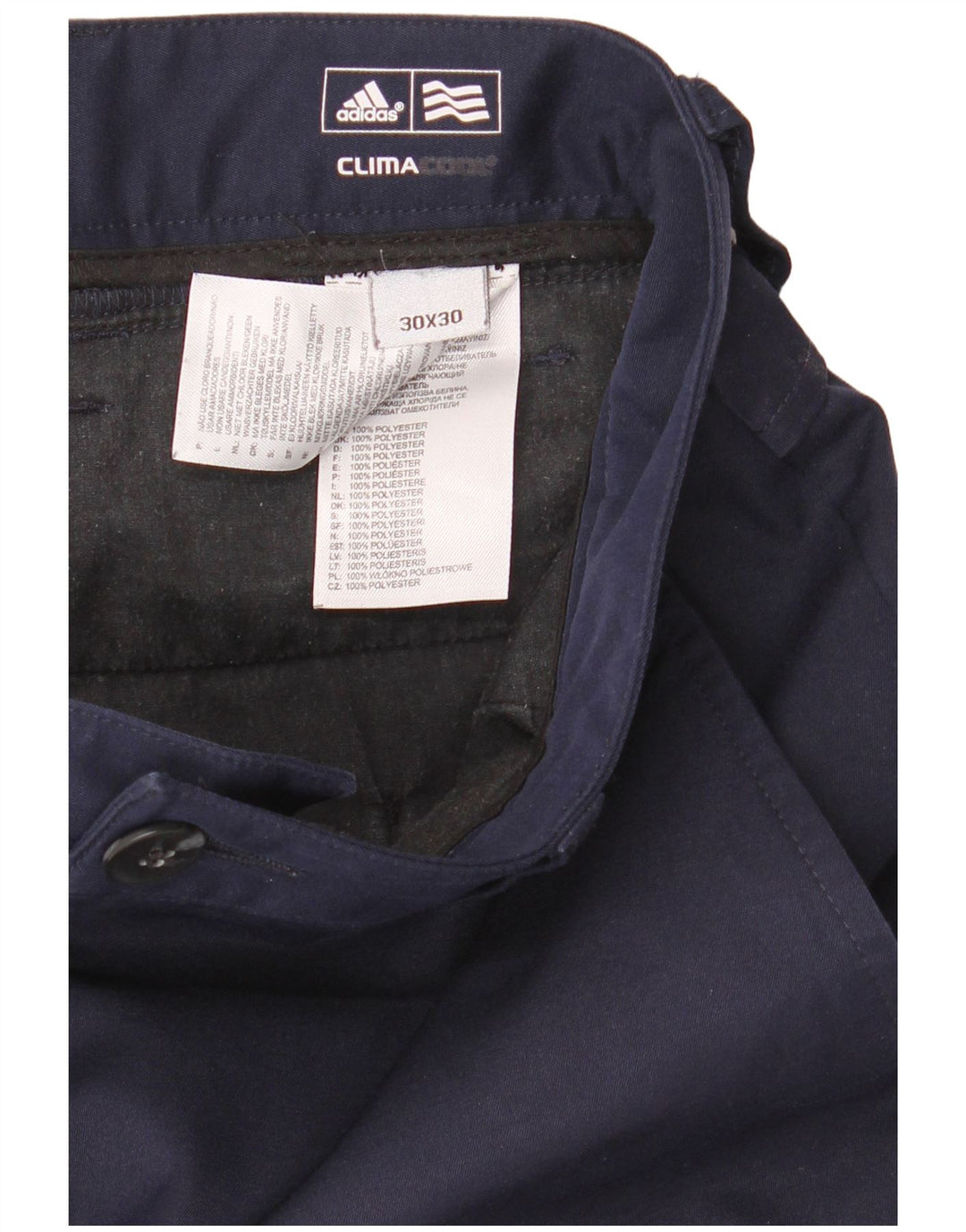 Adidas Herre Climacool Straight Chino Bukser W30 L30 Marineblå Polyester