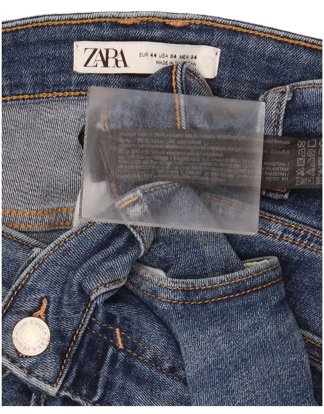 Zara Herre Slim Jeans EU 44 Large W34 L30 Blå Bomuld