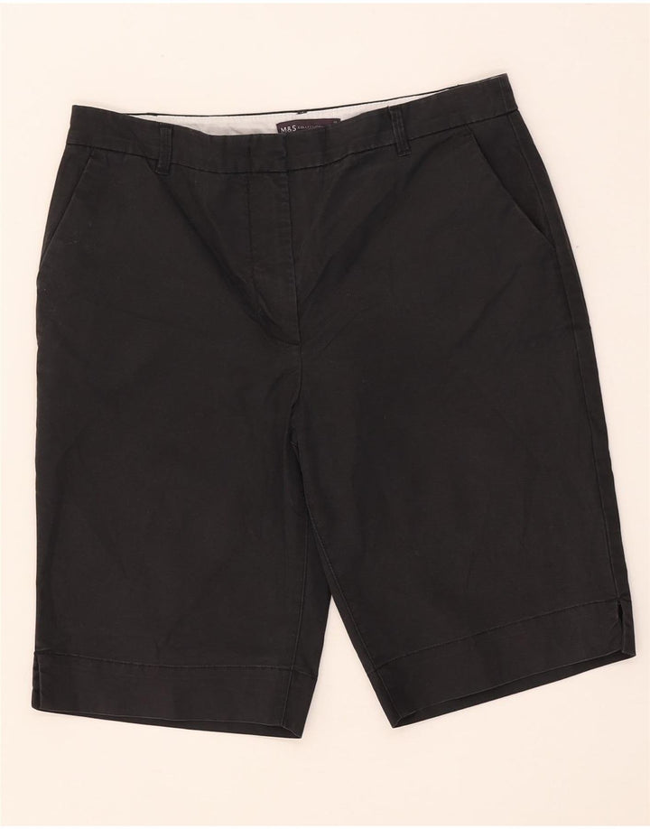 Marks & Spencer Chino Shorts til kvinder UK 12 Medium W32 Sort Bomuld