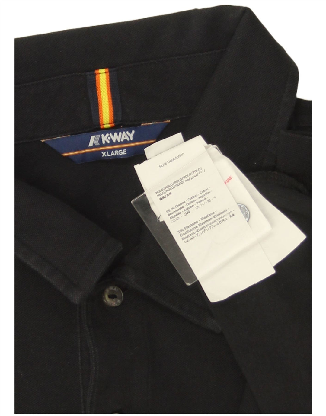 K-WAY Herre poloshirt XL Sort bomuld