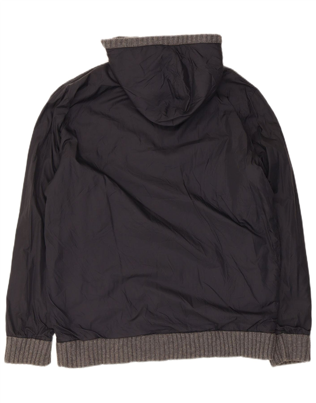 Massimo Dutti Herre Hættestrikket Vendbar Jakke UK 42 XL Grå