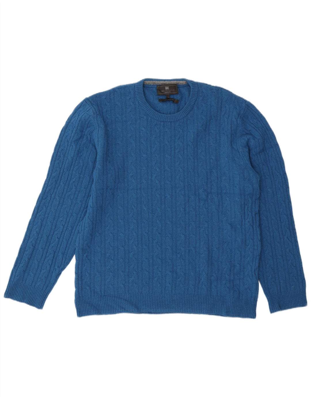 Marks & Spencer Herre Regular Fit Crew Neck sweater XL Blå lammeuld