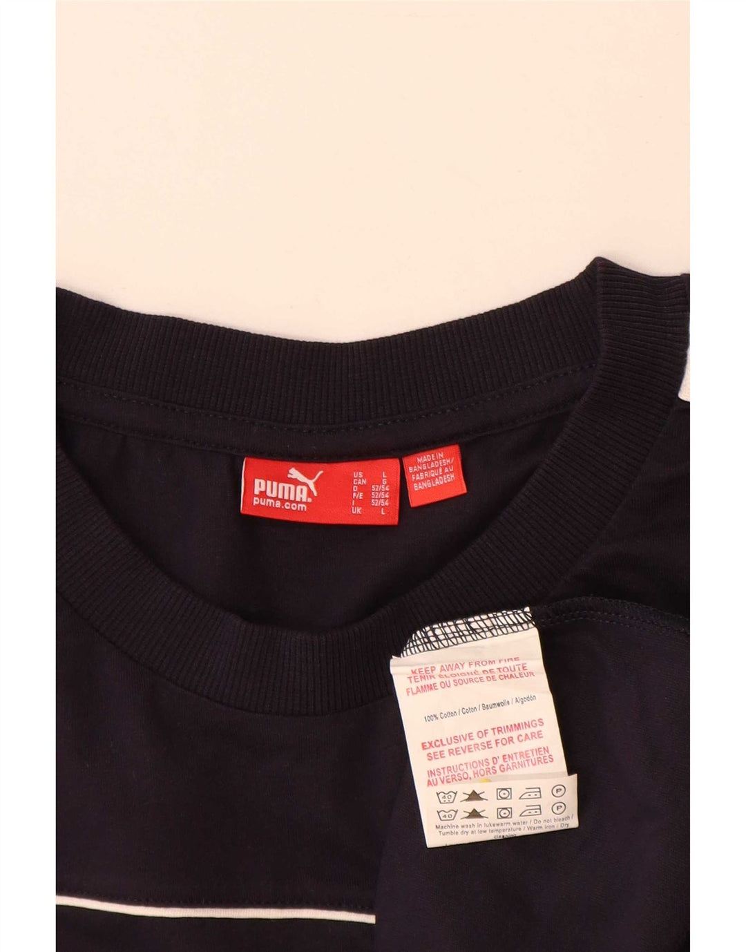 Puma Herre T-Shirt Top Stor Marineblå Colourblock Bomuld