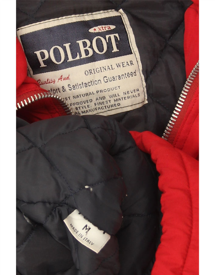 Polbot Herre Loose Fit Polstret Jakke UK 38 Medium Rød Polyester