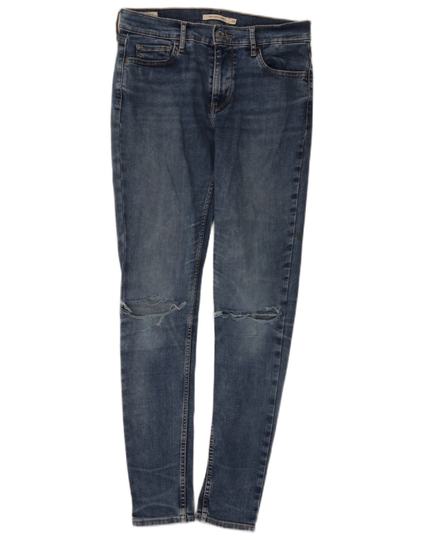 Levi's Womens 710 Distressed Super Skinny Jeans W29 L30 Blue Cotton