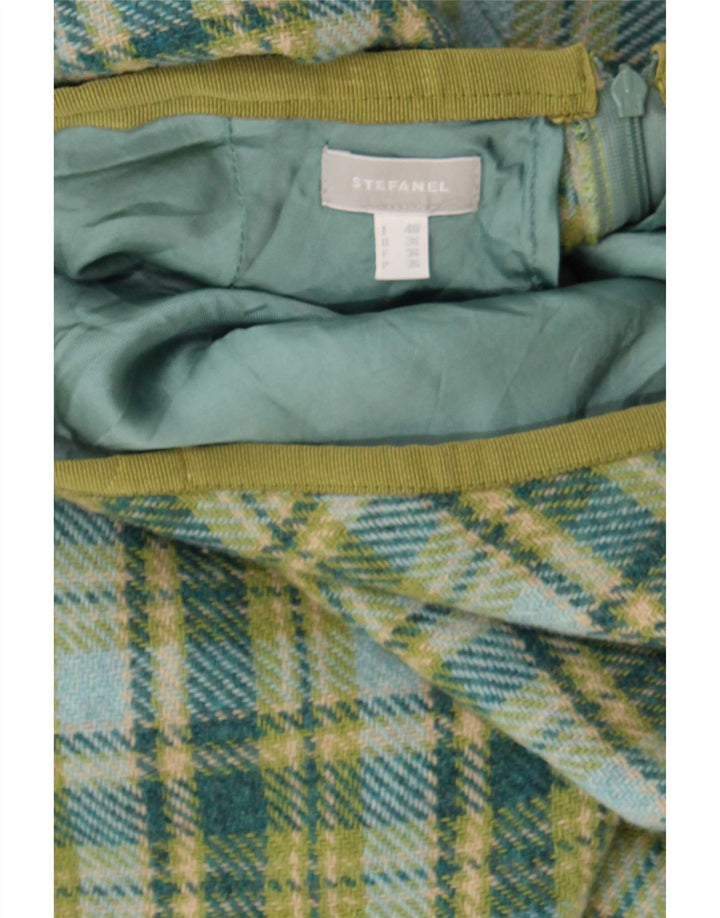 Stefanel Dame A-Line Nederdel IT 40 Small W28 Green Check