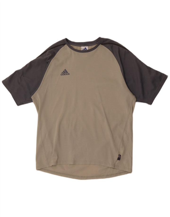 Adidas Herre T-Shirt Top Stor Grå Colourblock Polyester