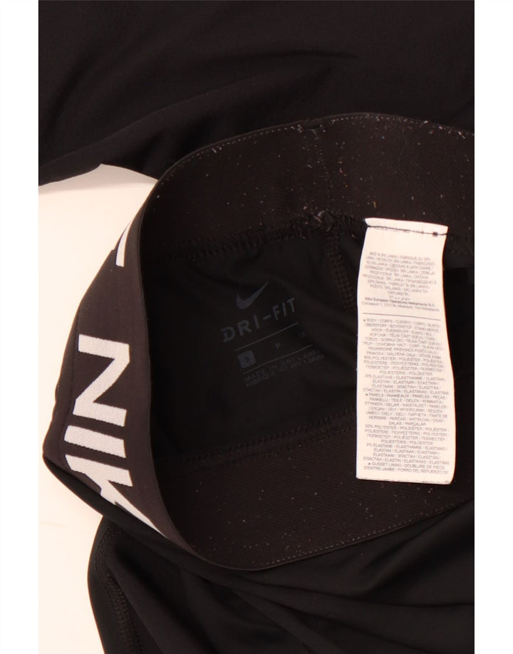 NIKE Dri Fit grafiske leggings til kvinder UK 8 Lille sort polyester