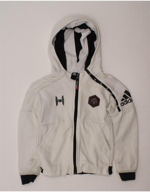 ADIDAS Boys Star Wars Hættetrøje med lynlås 3-4 år Hvid Colourblock