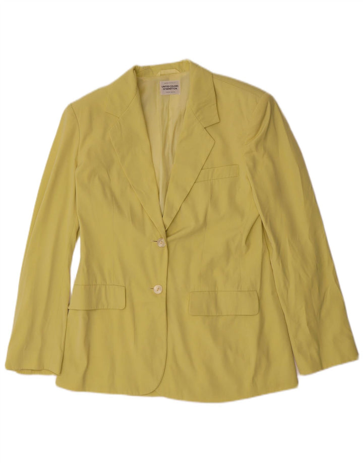 Benetton Dame 2 Button Blazer Jacket IT 44 Medium Green Polyester