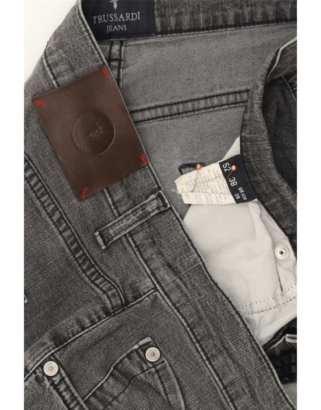 Trussardi Straight Jeans til mænd W36 L34 Grå bomuld
