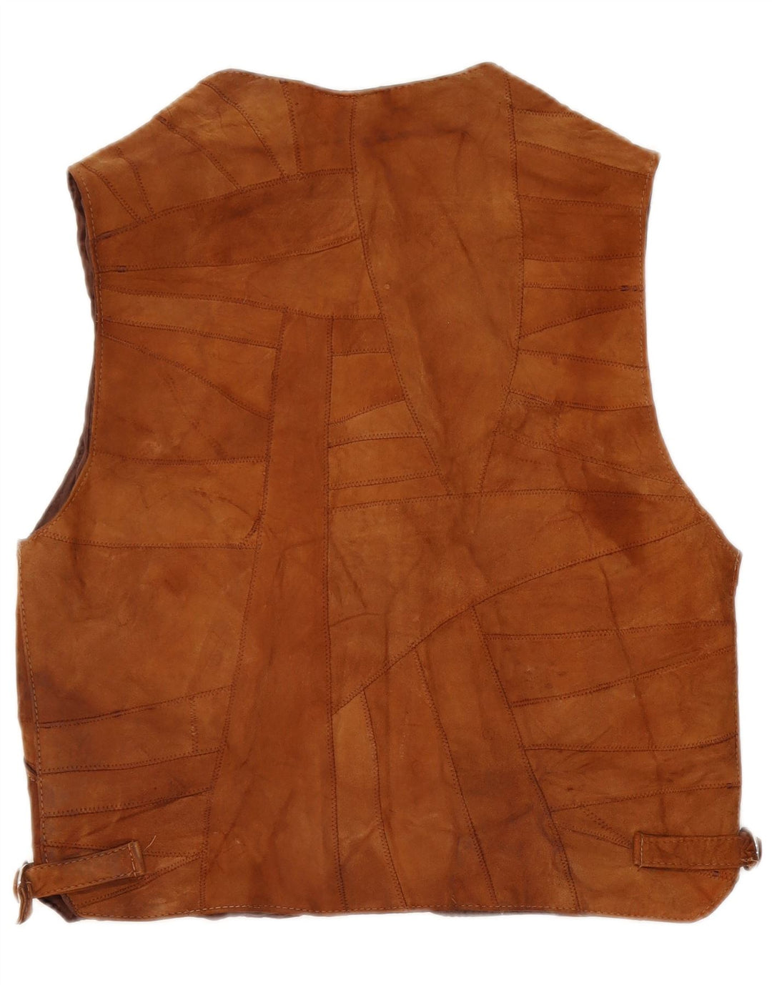 Vintage herre ruskind vest Stor brun patchwork læder