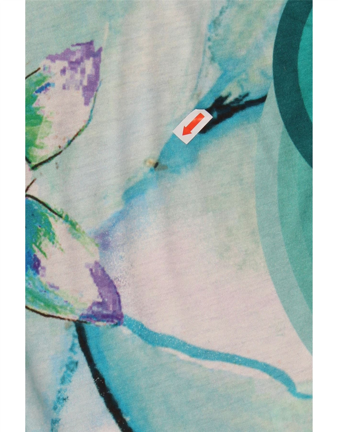 DESIGUAL Womens Batwing Bluse Top UK 10 Small Blue Floral Viscose