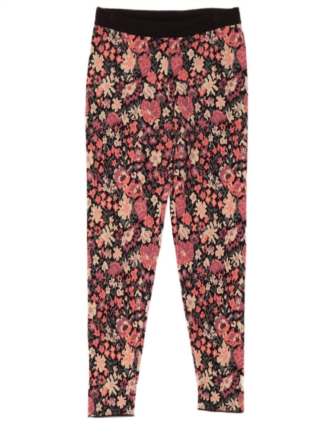 Zara Womens Leggings UK 8 Small Multicolored Floral Polyester
